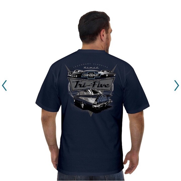 Newport blue Chevrolet nomad tri-five car graphic tee shirt size medium M NWT - Picture 6 of 14